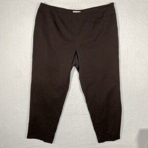 Talbots Woman Brown Pants 20W Flat Front Tapered Career Office Quiet Luxury Chic